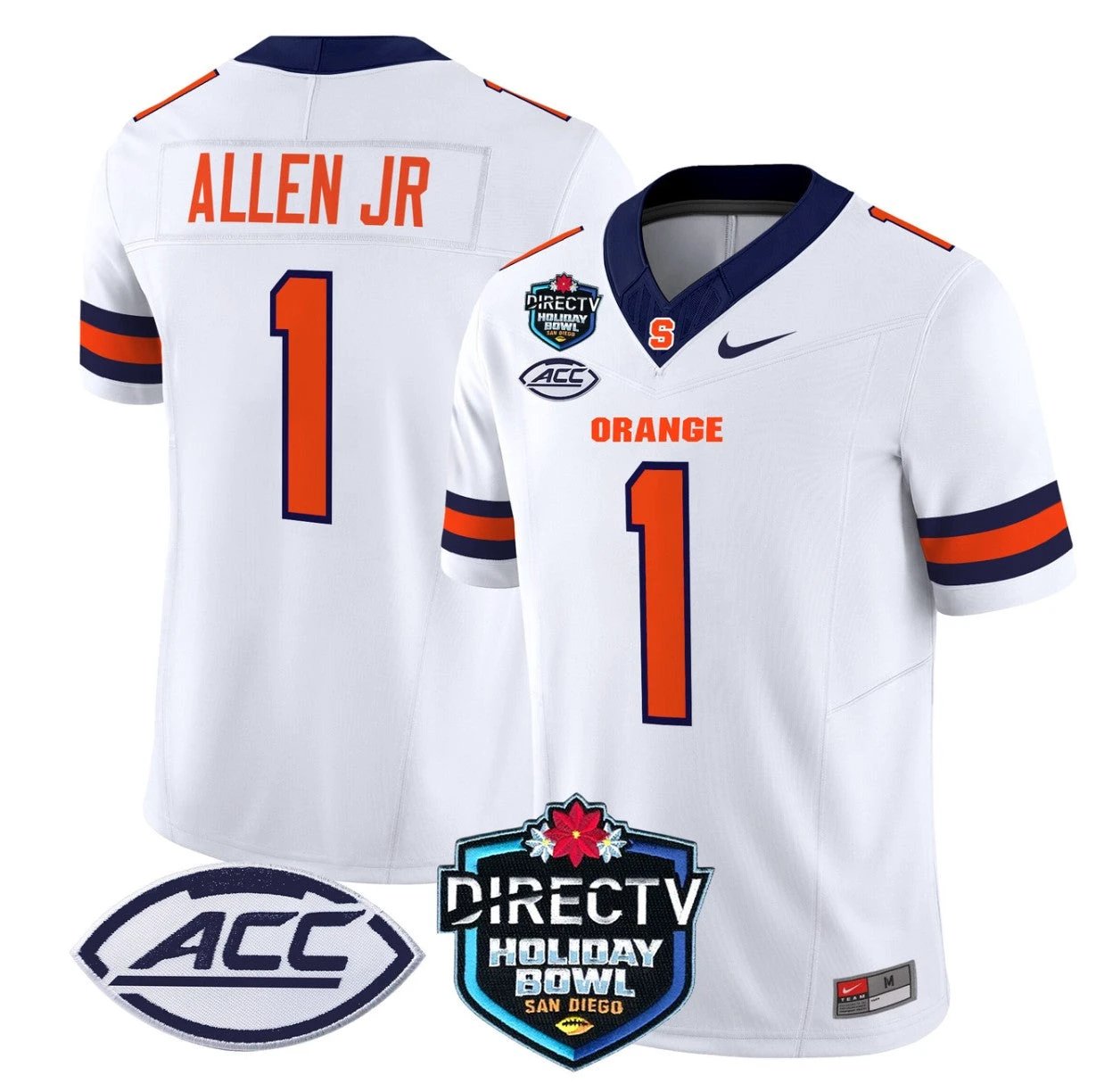 LeQuint Allen Jersey #1 Syracuse Orange 2025 Holiday Bowl Patch White by My Store