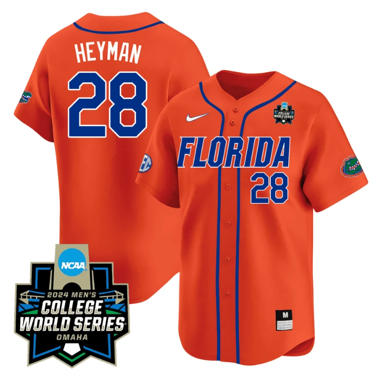 Luke Heyman Jersey #28 Florida Gators 2024 College World Series Vapor Premier Limited NCAA Baseball Stitched Florida Orange by My Store