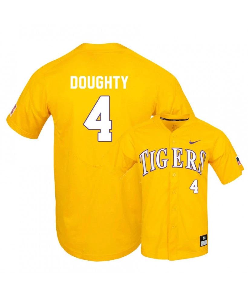 LSU Tigers 4 Cade Doughty Yellow Elite College Baseball Jersey by My Store