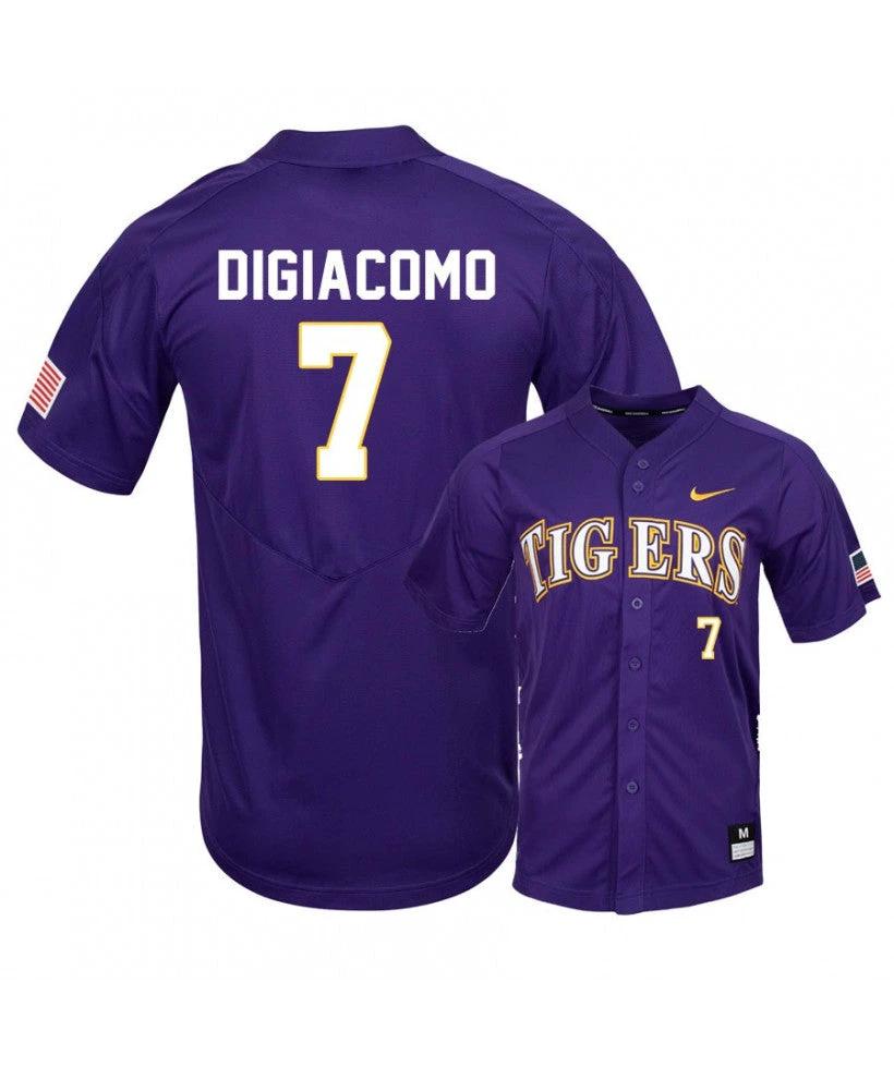 LSU Tigers 7 Giovanni DiGiacomo Purple Elite College Baseball Jersey by My Store