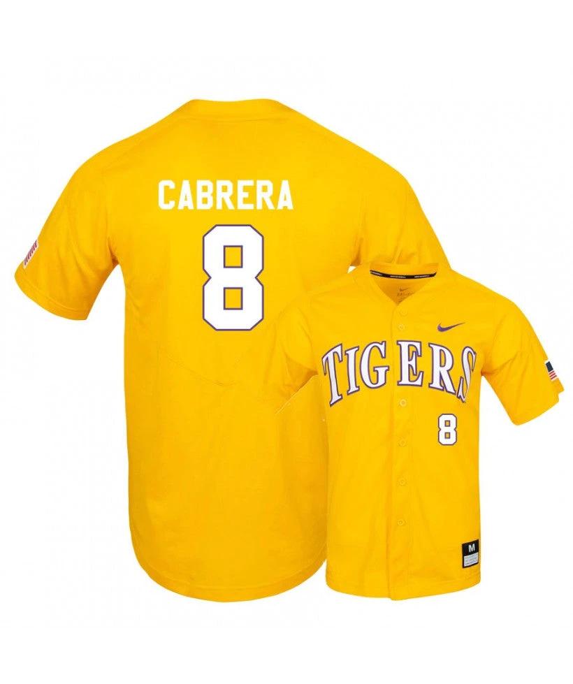 LSU Tigers 8 Daniel Cabrera Purple Elite College Baseball Jersey by My Store