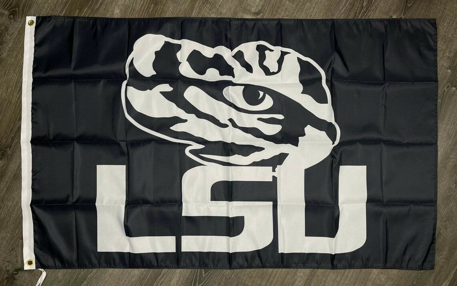 LSU Tigers University Logo Flag 3x5 ft Black Sports Banner Man-Cave Garage by flagsjustdoit