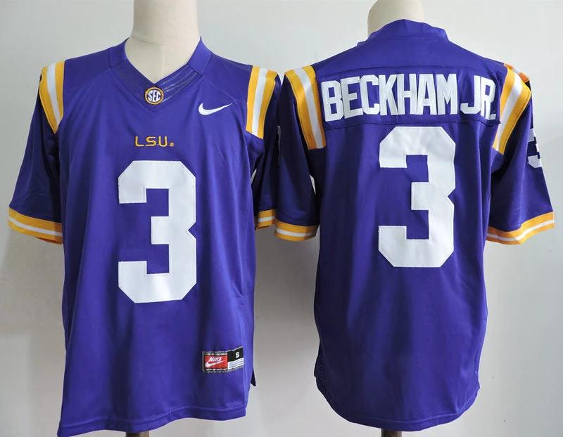 LSU Tigers #3 Odell Beckham Jr College Football Jersey Blue by My Store