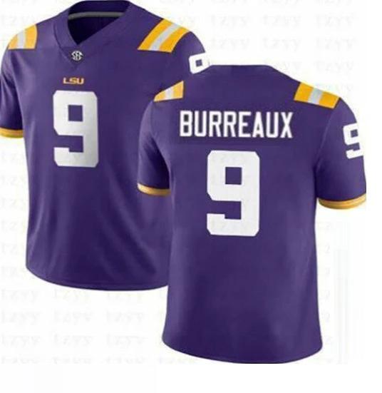 LSU Tigers #9 Joe Burreaux NCAA Football Jersey Purple by My Store
