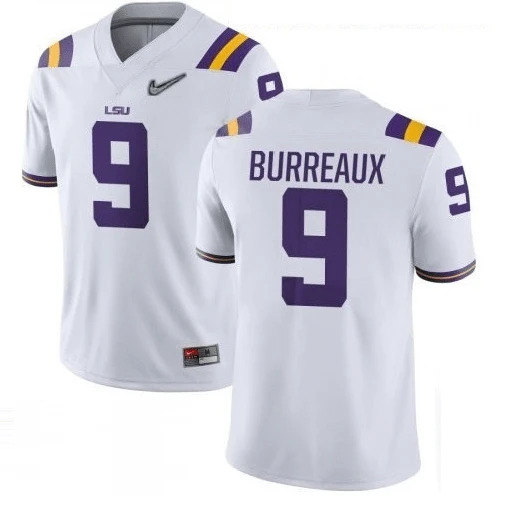 LSU Tigers #9 Joe Burreaux NCAA Football Jersey White Diamond Quest by My Store