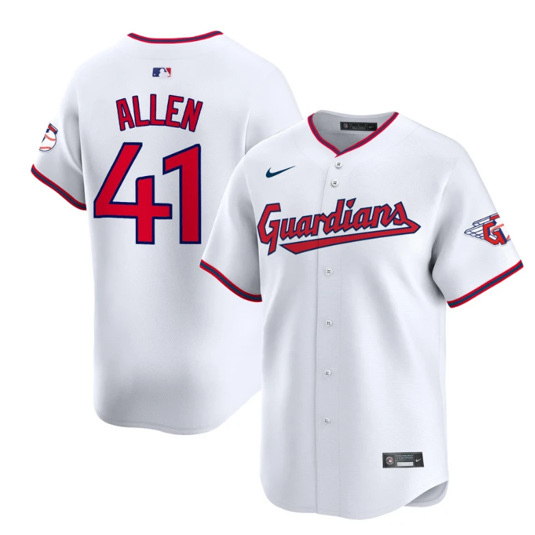 Logan Allen Jersey #41 Cleveland Guardians 2025 Vapor Premier Limited All Stitched White by My Store