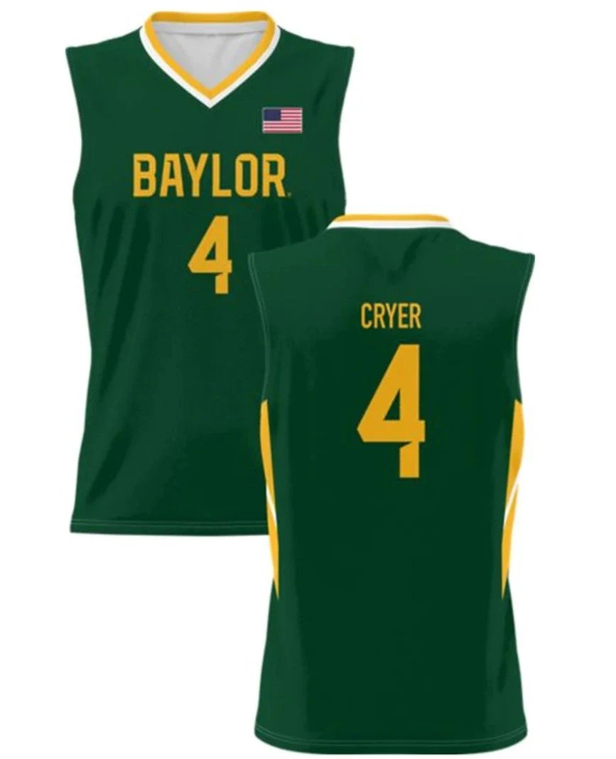 LJ Cryer Jersey Baylor Bears College Basketball #4 by My store basketball