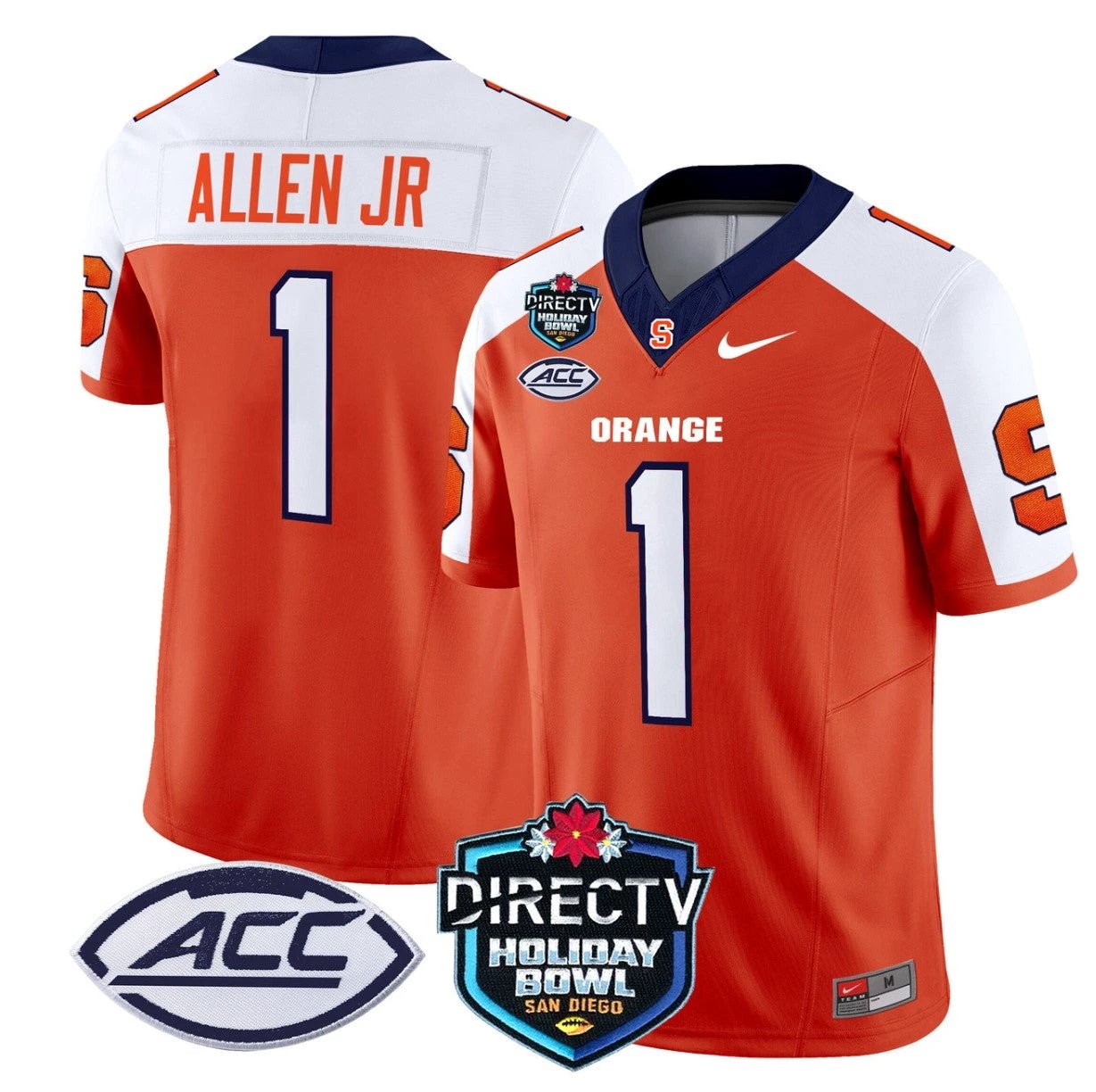 LeQuint Allen Jersey #1 Syracuse Orange 2025 Holiday Bowl Patch Orange Alternate by My Store