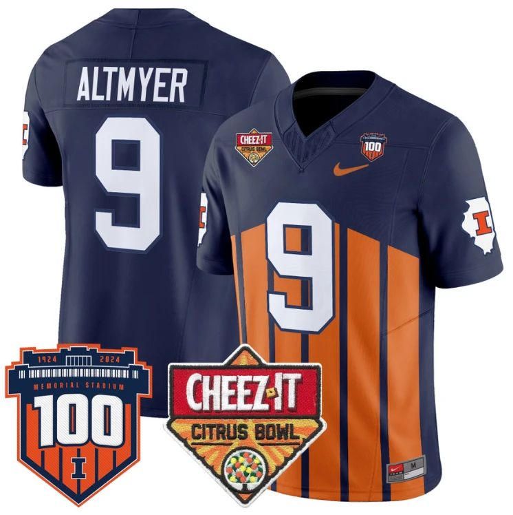 Luke Altmyer Jersey #9 Illinois Fighting 2025 Cheez-It Citrus Bowl Throwback by My Store