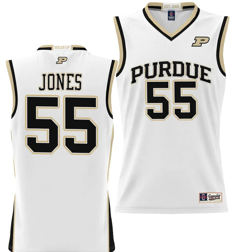 Lance Jones Jersey #55 Purdue Boilermakers NIL College Basketball Lightweight White by My store basketball