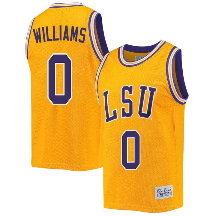 LaDazhia Williams Jersey LSU Tigers Basketball 2023 NCAA College Retro Gold #0 by My store basketball