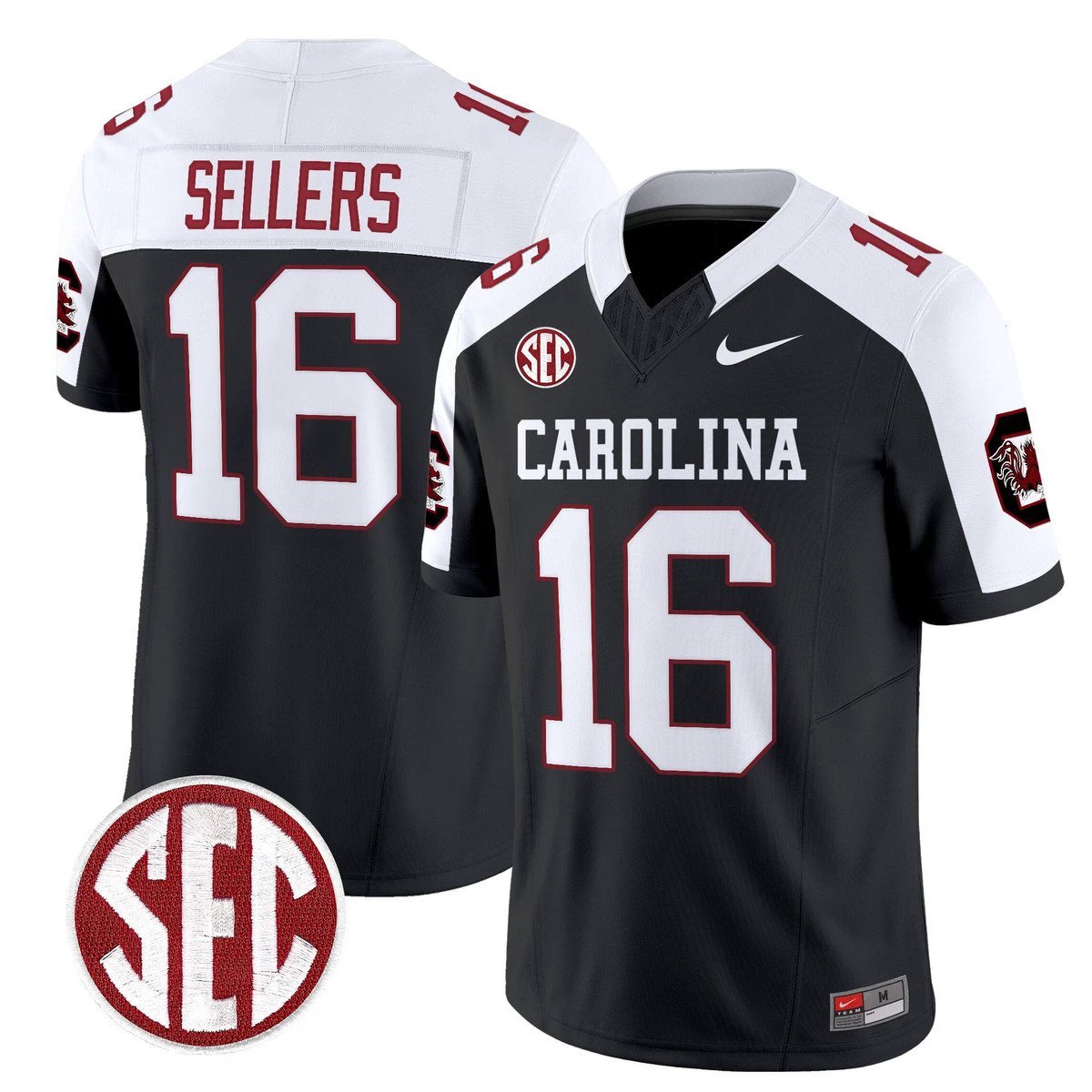 LaNorris Sellers Jersey #16 Carolina 1980 Throwback Rebrand 2026 Black by My Store NCAA Football Jerseys