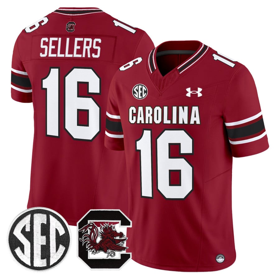 LaNorris Sellers Jersey #16 South Carolina Gamecocks 2025 Stitched by My Store NCAA Football Jerseys