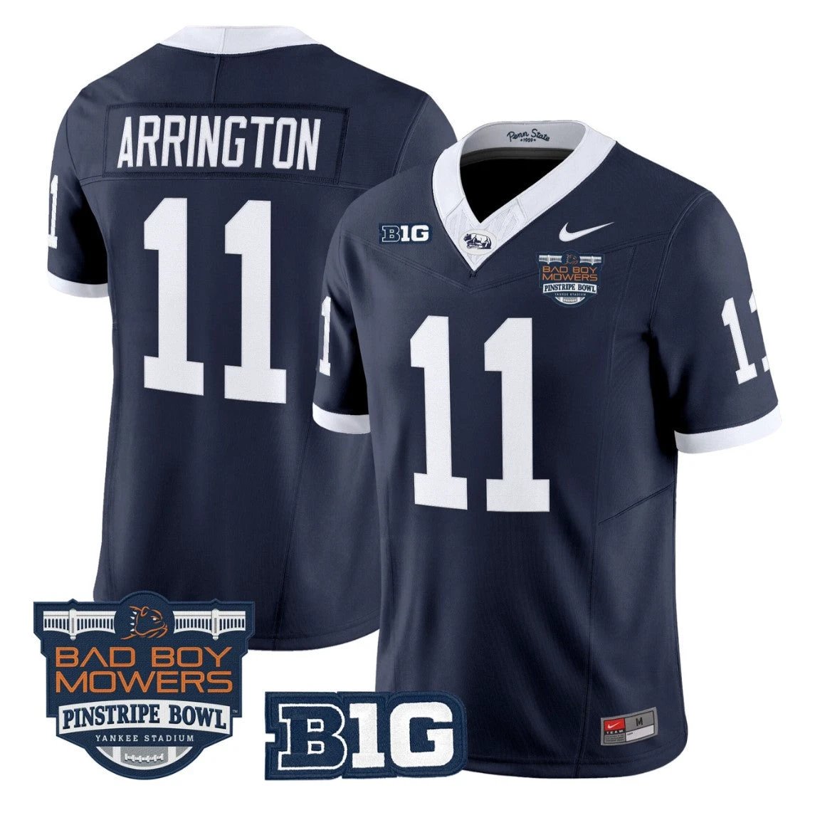 LaVar Arrington Jersey #11 Penn State Throwback Pinstripe Bowl Stitched by My Store NCAA Football Jerseys