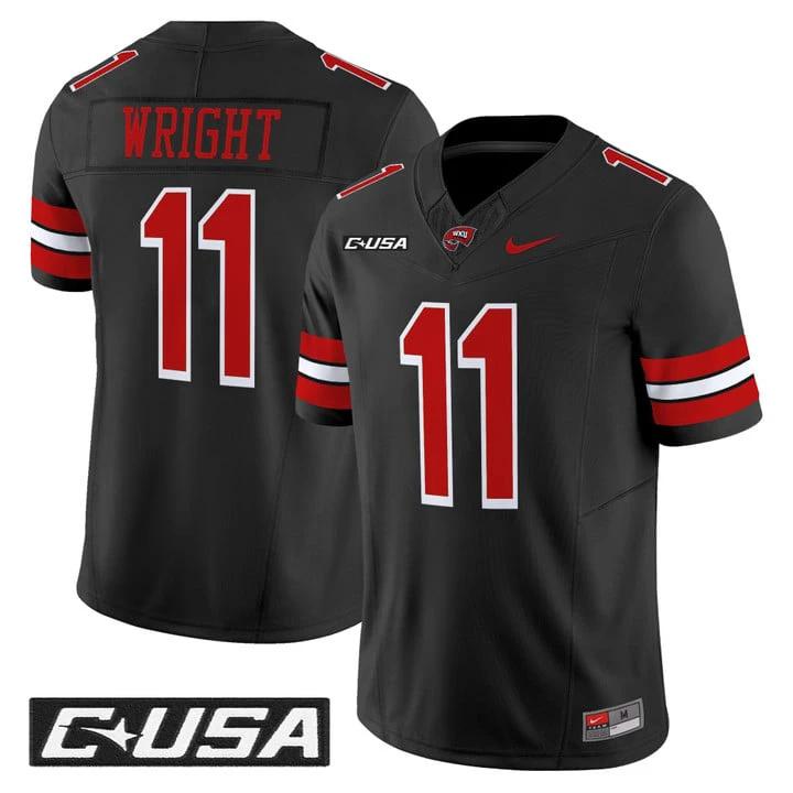 La'Vell Wright Jersey #11 Western Kentucky Hilltoppers 2025 Stitched by My Store NCAA Football Jerseys