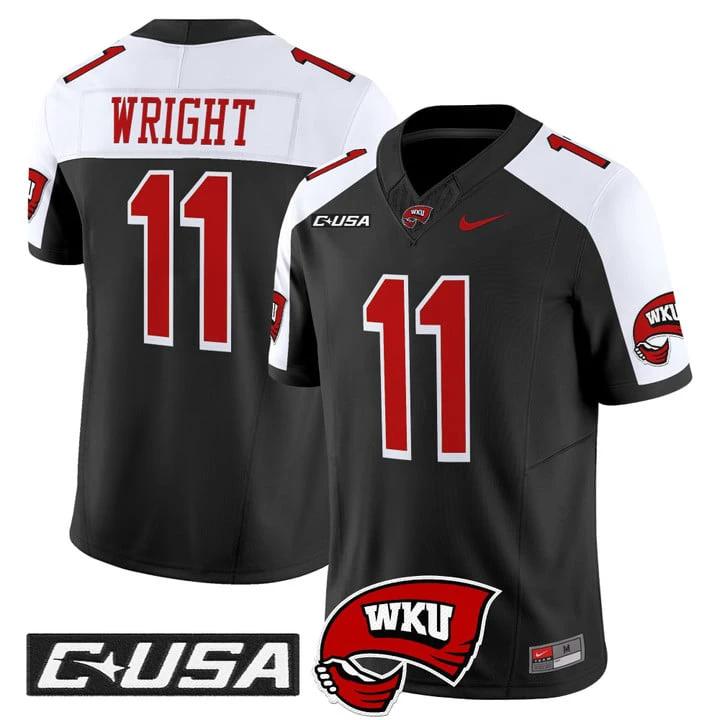 La'Vell Wright Jersey #11 Western Kentucky Hilltoppers 2025 Stitched by My Store NCAA Football Jerseys