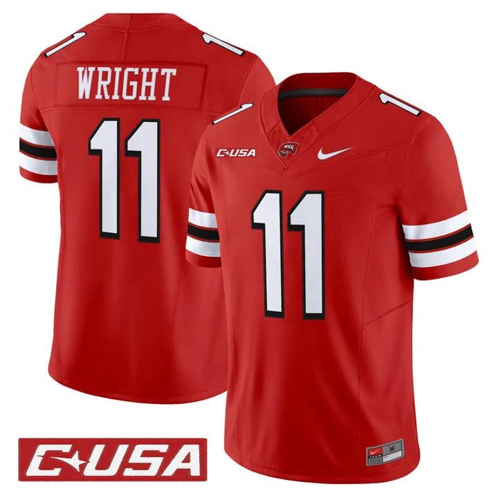 La'Vell Wright Jersey #11 Western Kentucky Hilltoppers 2025 Stitched by My Store NCAA Football Jerseys