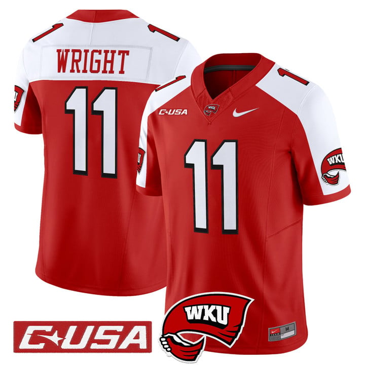 La'Vell Wright Jersey #11 Western Kentucky Hilltoppers 2025 Stitched by My Store NCAA Football Jerseys