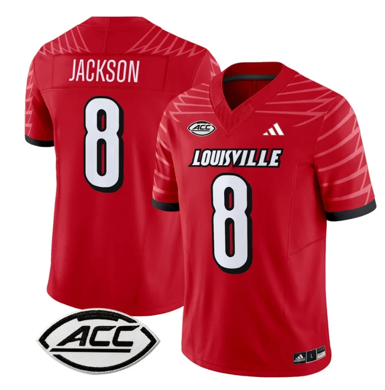 Lamar Jackson Jersey #8 Louisville Cardinals Vapor Football Stitched Red by My Store