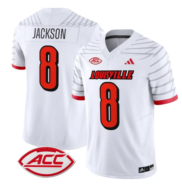 Lamar Jackson Jersey #8 Louisville Cardinals Vapor Football Stitched White by My Store