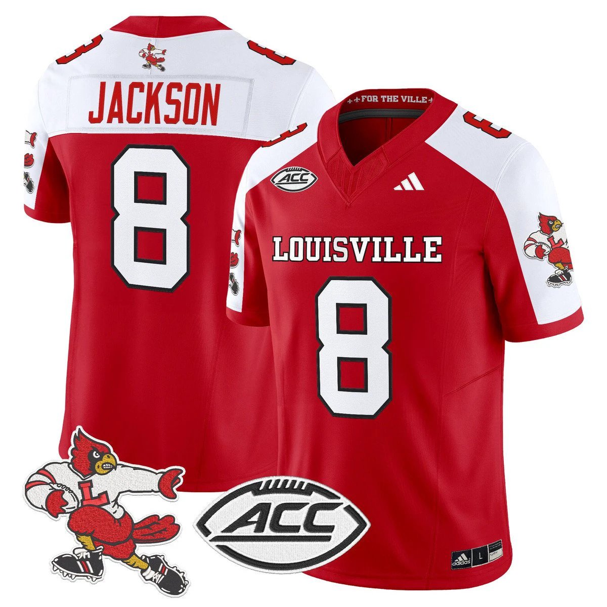 Lamar Jackson Jersey #8 Louisville Cardinals 1980s Throwback Stitched by My Store NCAA Football Jerseys