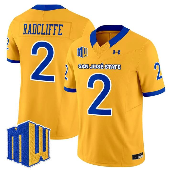 Lamar Radcliffe Jersey #2 San José State Spartans 2025 Limited Stitched by My Store NCAA Football Jerseys