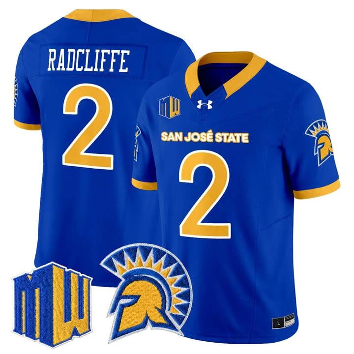 Lamar Radcliffe Jersey #2 San José State Spartans 2025 Limited Stitched by My Store NCAA Football Jerseys