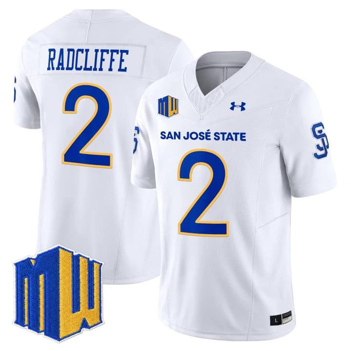 Lamar Radcliffe Jersey #2 San José State Spartans 2025 Limited Stitched by My Store NCAA Football Jerseys