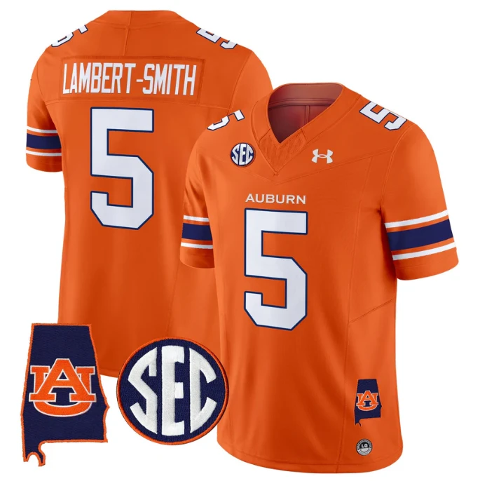 Lambert-Smith Jersey #5 Auburn Tigers 2025 Alabama Patch Stitched by My Store NCAA Football Jerseys