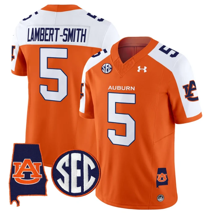 Lambert-Smith Jersey #5 Auburn Tigers 2025 Alabama Patch Stitched by My Store NCAA Football Jerseys