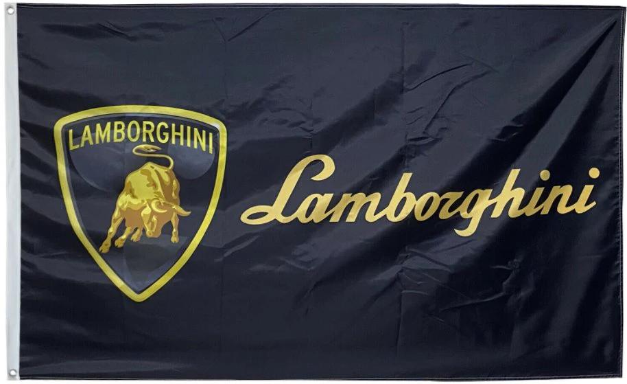 Lamborghini Car Racing Black Flag 3X5 Ft Polyester Banner USA 90x150cm by flagsjustdoit