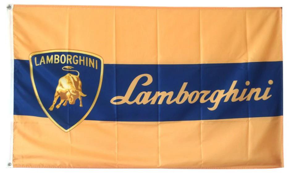 Lamborghini Racing Black Flag 3X5 Ft Polyester Banner USA 90x150cm by flagsjustdoit