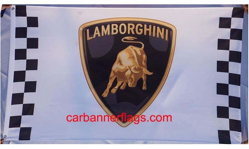 Lamborghini checkered Flag-3x5ft Banner-100% polyester by flagsshop