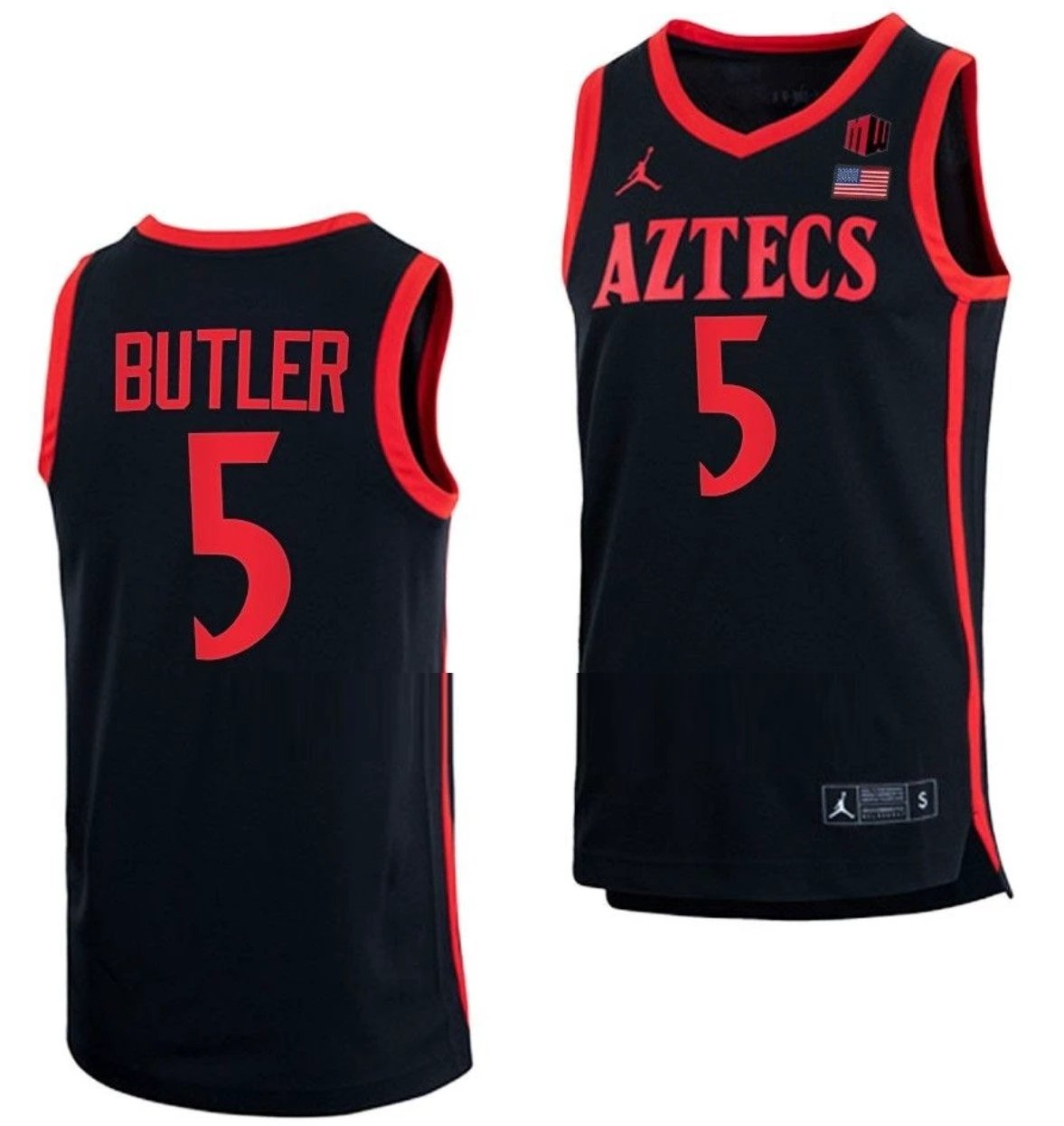 Lamont Butler Jersey San Diego State Aztecs College Basketball Black #5 by My store basketball