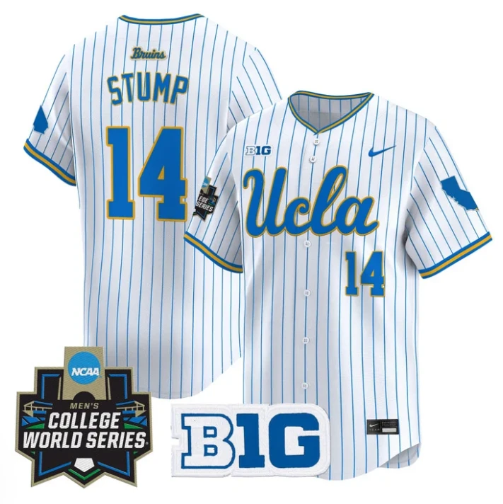 Landon Stump Jersey #14 UCLA Bruins 2025 World Series Stitched Pinstripe by My Store