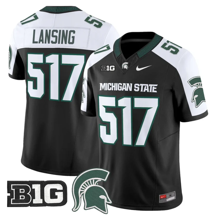 Lansing Jersey #517 Michigan State Spartans 2025 Vapor Stitched Black Alter by My Store NCAA Football Jerseys