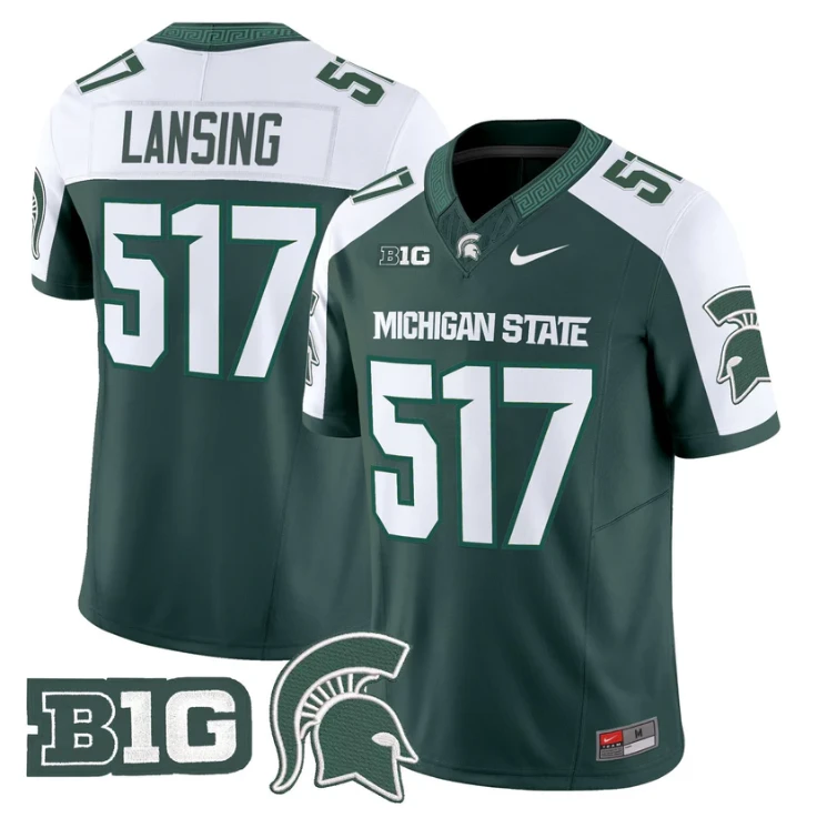 Lansing Jersey #517 Michigan State Spartans 2025 Vapor Stitched Green Alter by My Store NCAA Football Jerseys