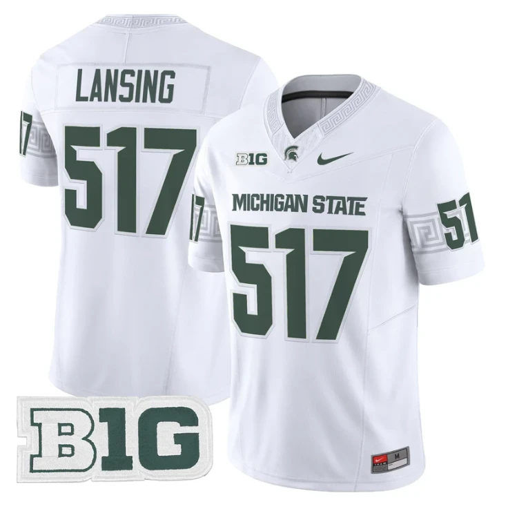 Lansing Jersey #517 Michigan State Spartans 2025 Vapor Stitched White by My Store NCAA Football Jerseys