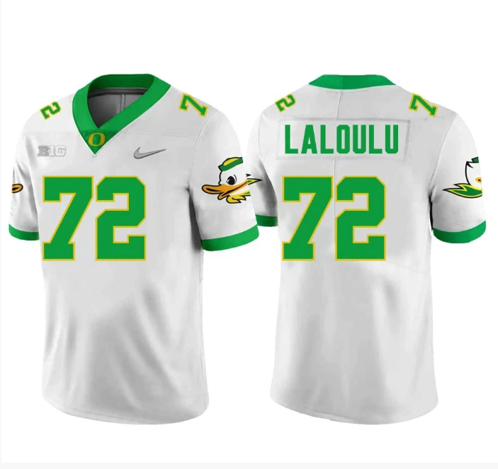Lapani Laloulu Jersey #72 Oregon Ducks Football White by My Store