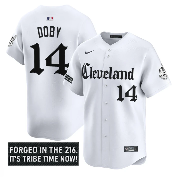 Larry Doby Jersey #14 Cleveland Indians Gothic Iron Edition Stitched White by My Store