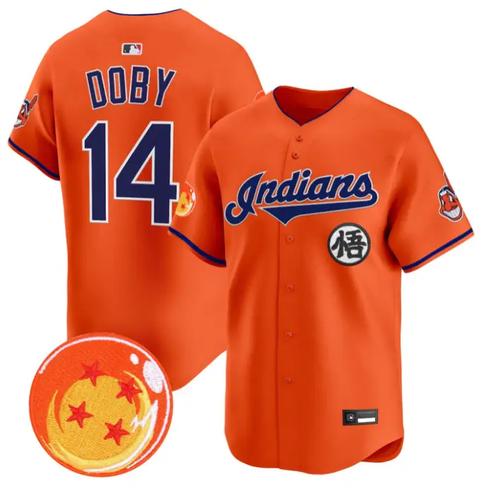 Larry Doby Jersey #14 Cleveland Indians Dragon Ball Premier Stitched by My Store