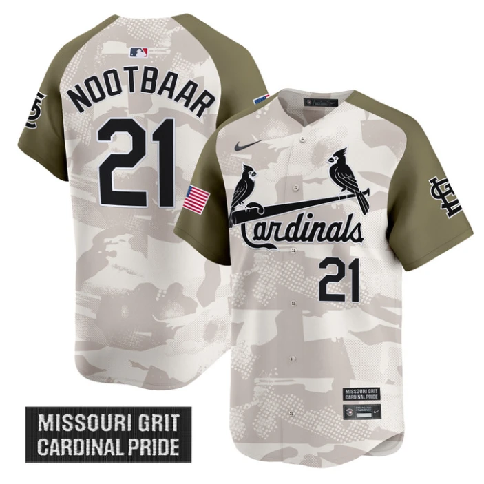Lars Nootbaar Jersey #21 St. Louis Cardinals 2025 Armed Forces Day Vapor Stitched Alternate by My Store