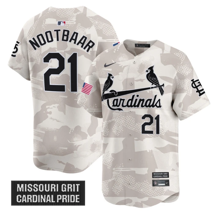 Lars Nootbaar Jersey #21 St. Louis Cardinals 2025 Armed Forces Day Vapor Stitched Camo by My Store