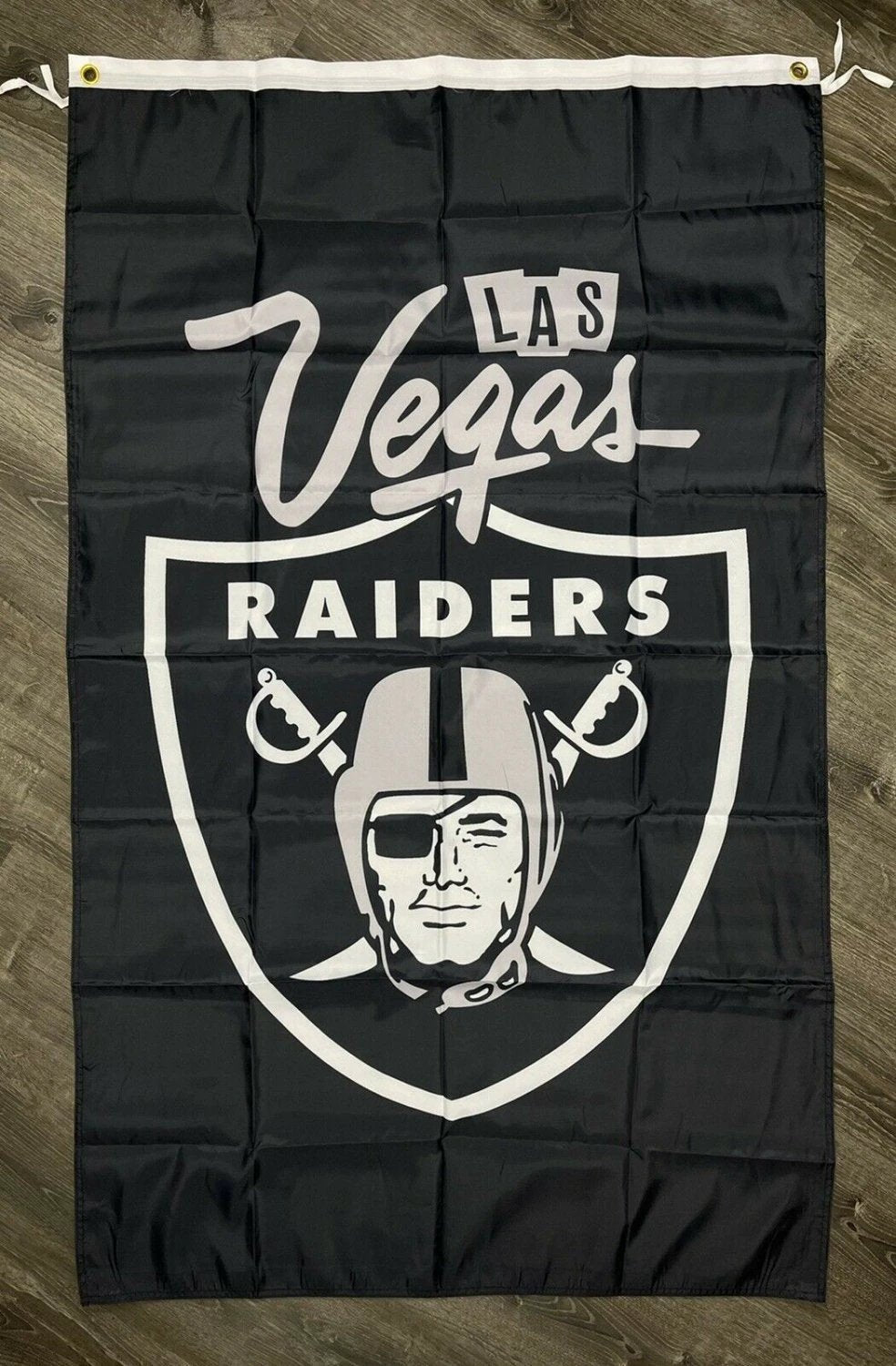 Las Vegas Raiders Vertical Raider Nation Flag 3x5 ft Man-Cave Banner The Blackhole by flagsjustdoit