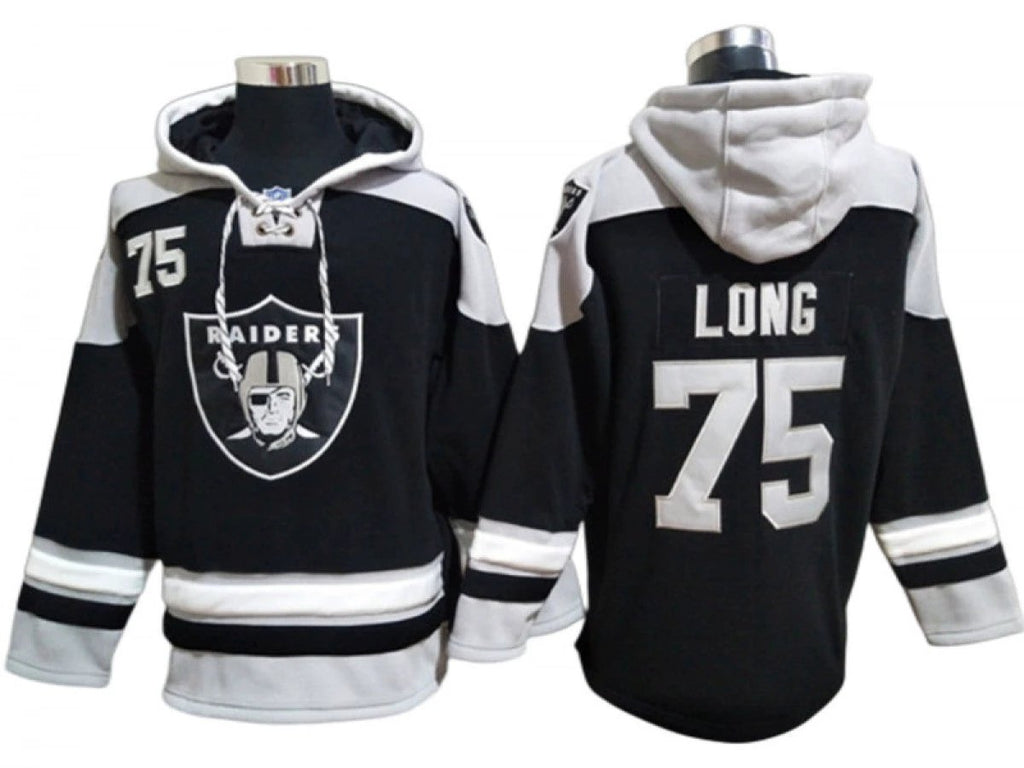Las Vegas Raiders #75 Howie Long Black Lacer Pullover Hoodie by Hoodie Pullover