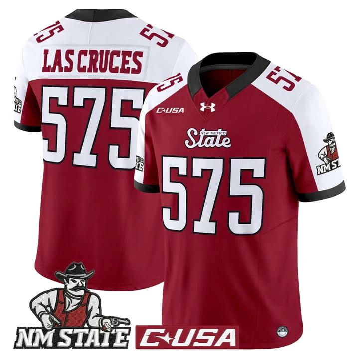Las Cruces Jersey #575 New Mexico State Aggies 2025 Vapor Stitched by My Store NCAA Football Jerseys