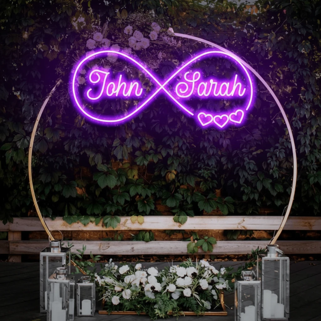 Last Name Neon Sign for Wedding Decor Personalized Name Sign by Neonchics