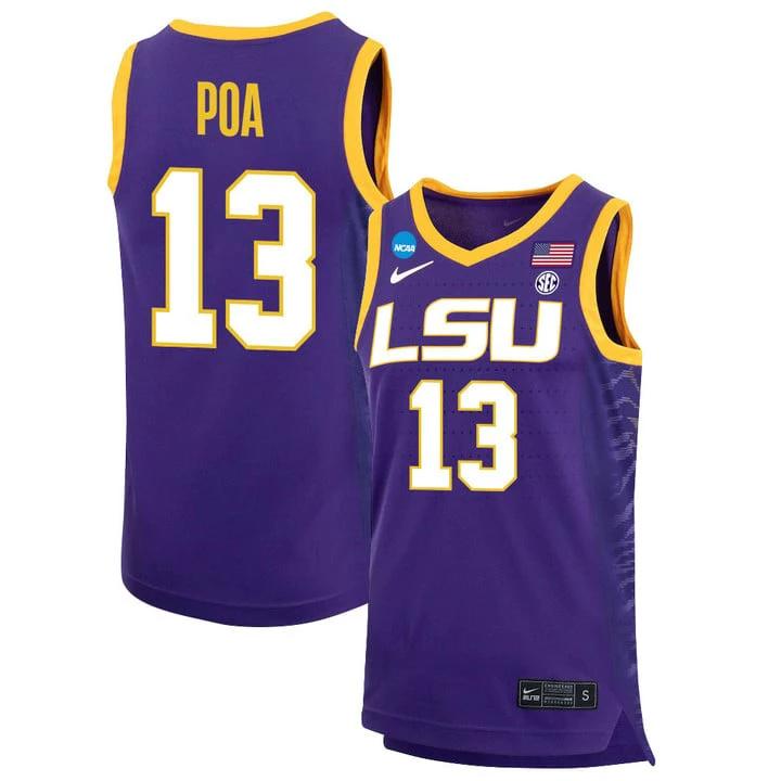 Last Tear Poa Jersey LSU Tigers Basketball 2023 NCAA College #13 by My store basketball