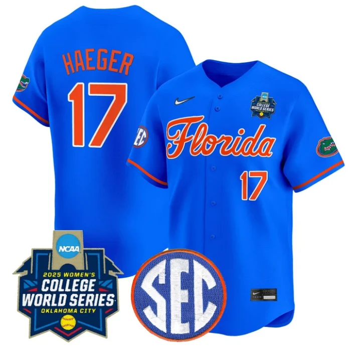 Lauren Haeger Jersey #17 Florida Gators Softball 2025 World Series Stitched Royal by My Store