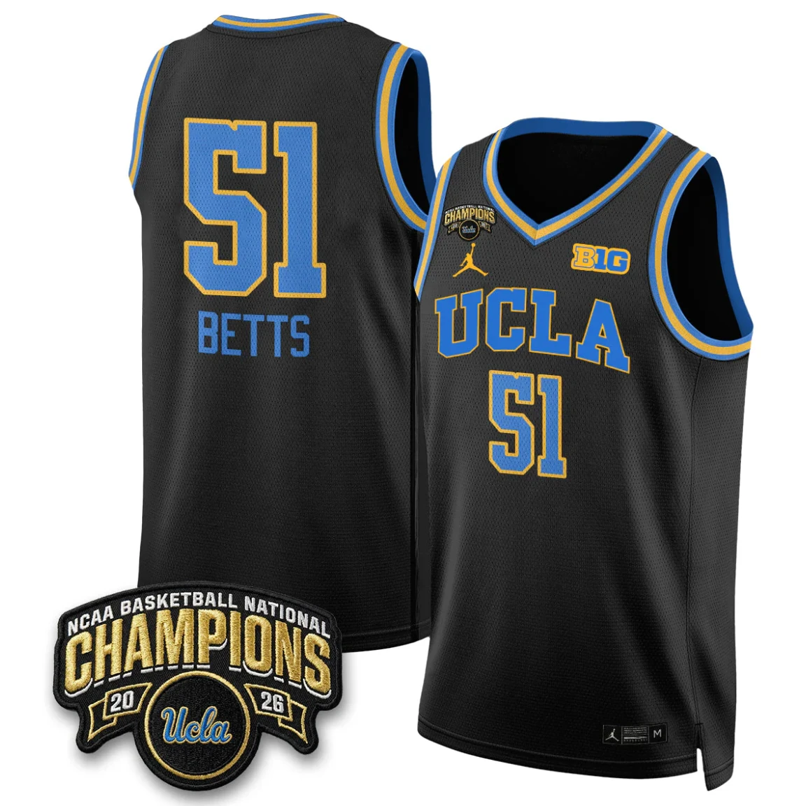 Lauren Betts Jersey #51 UCLA Basketball Champion 2026 Limited Stitched by My store basketball